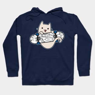 Cat and Skateboard Skateboarding Cat cherry skater Hoodie